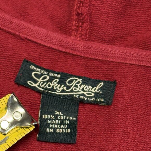 Lucky Brand Red Hoodie with Sun and Floral Design - Picture 9 of 12